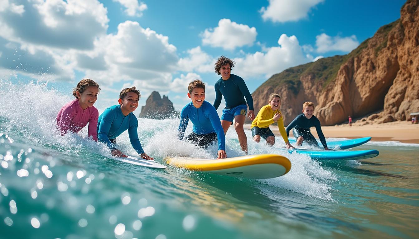 découvrez les sensations uniques du surf avec la minou surf school à locmaria-plouzané ! cours adaptés à tous niveaux, ambiance conviviale et sécurité garantie pour vivre la joie de la glisse en bretagne.