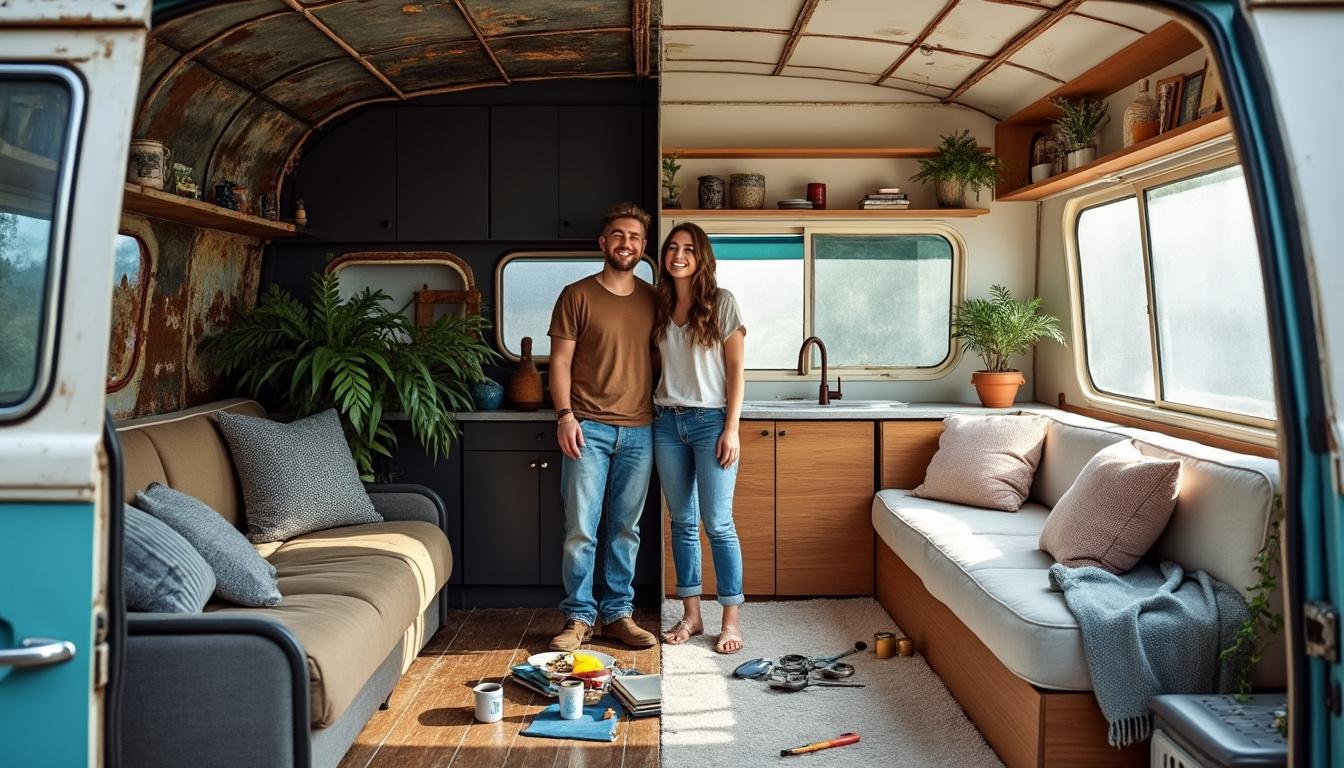 découvrez la transformation incroyable d’un van avec seulement 2 500 € : suivez ce couple passionné avant et après les travaux pour un résultat bluffant et inspirant !