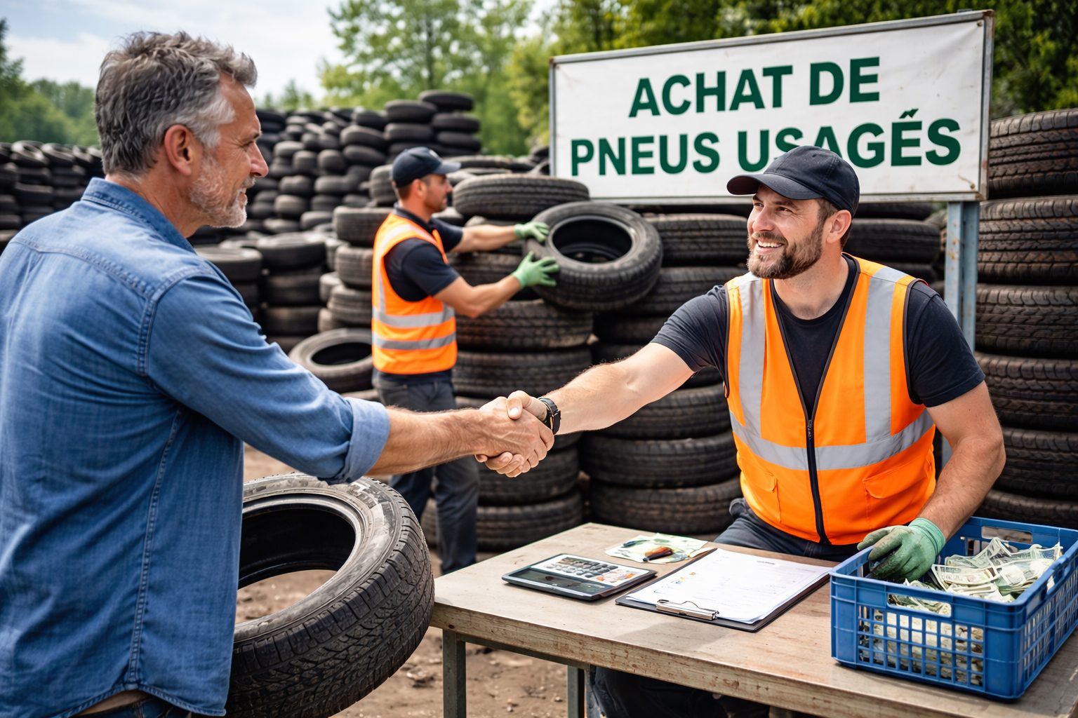 entreprise qui achète des pneus usagés