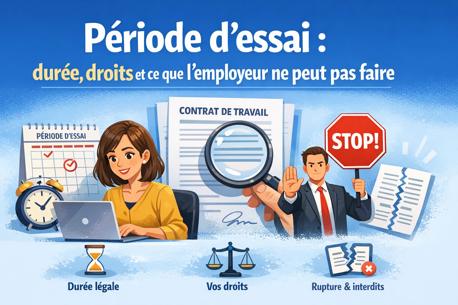 Periode essai droits regles