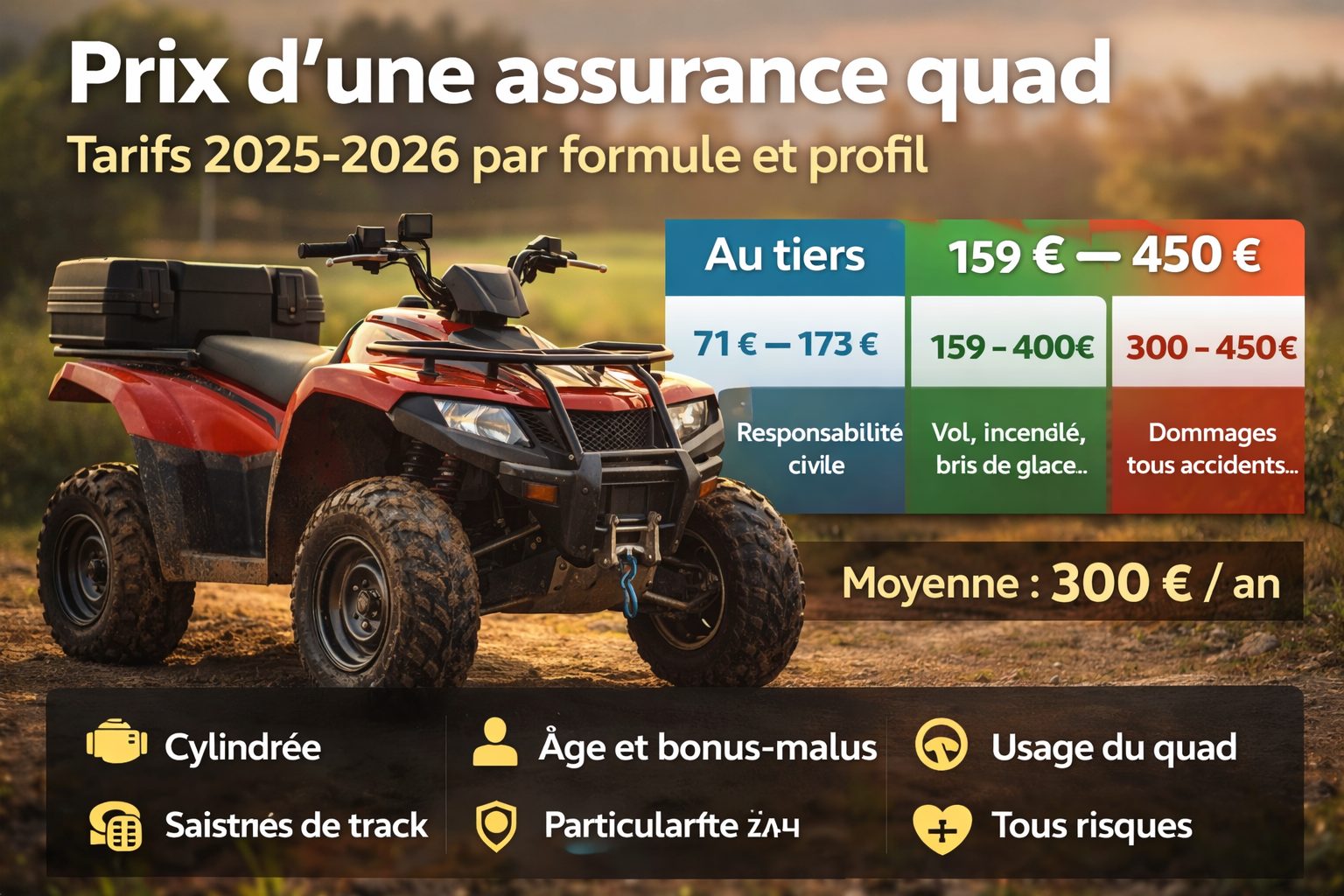 Quel est le prix d'une assurance pour un quad ?