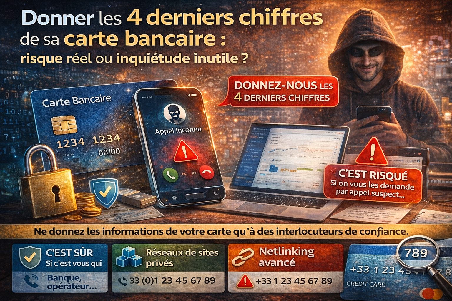 donner les 4 derniers chiffres de sa carte bancaire